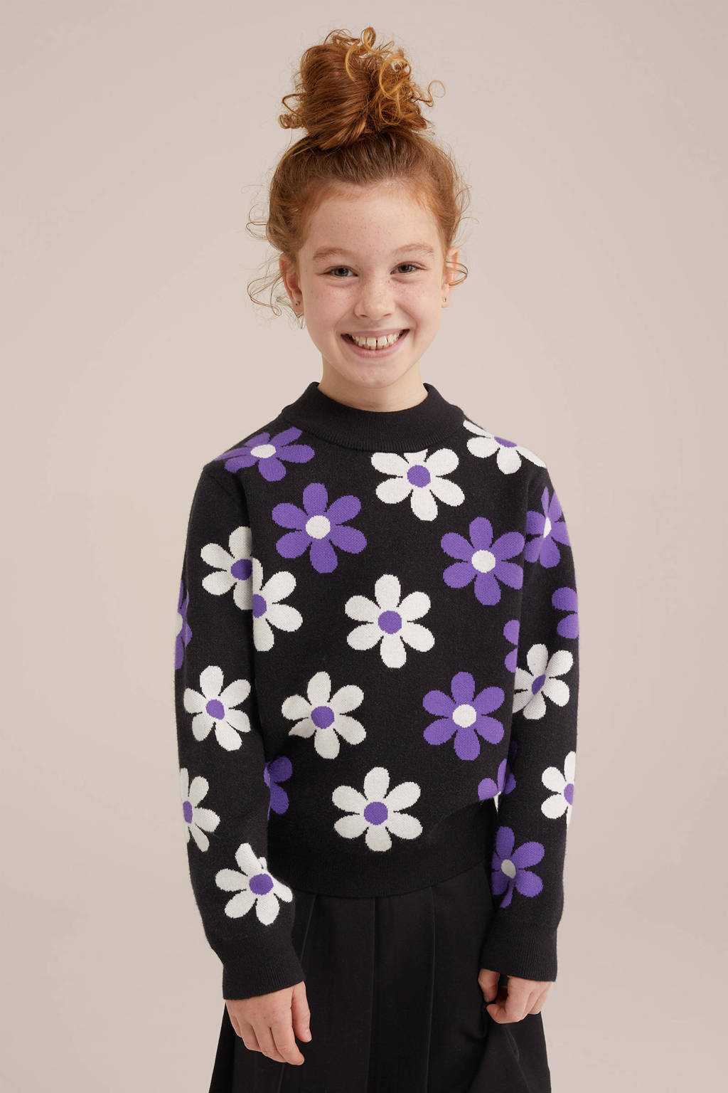 WE Fashion gebreide trui zwart