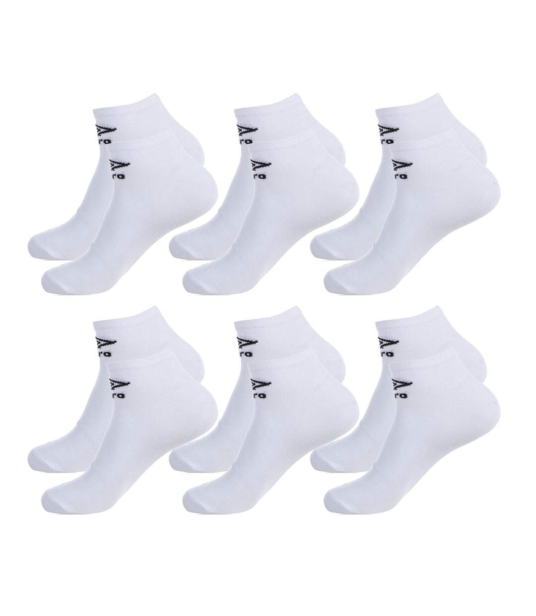 Chaussettes Femme Socquettes Tiges courtes Sport Pack de 6 Paires Blanches