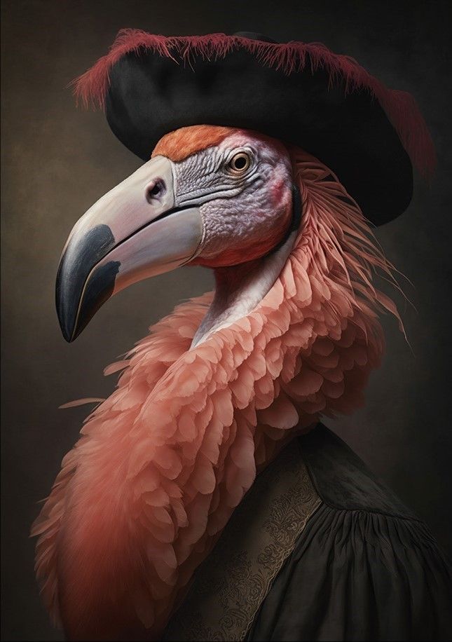 Wandkleed Flamingo