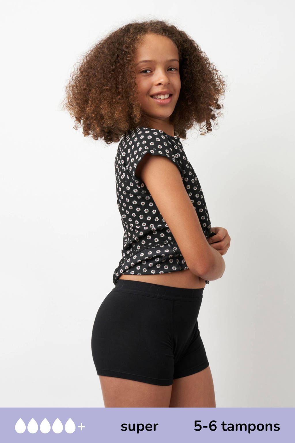 boyshort menstruatieslip Super zwart