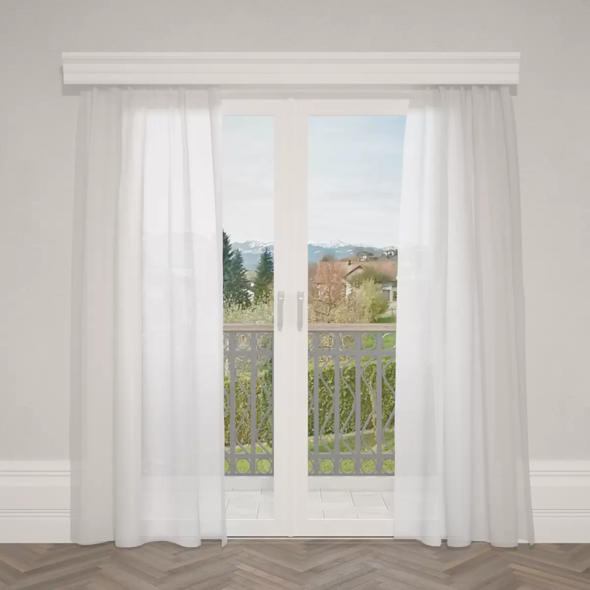 Tagvorhang Mousseline weiss