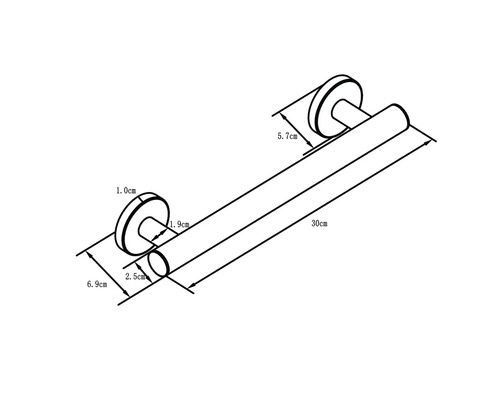 REIKA Comfort veiligheidsgreep 30 cm gepolijst roestvrij staal
