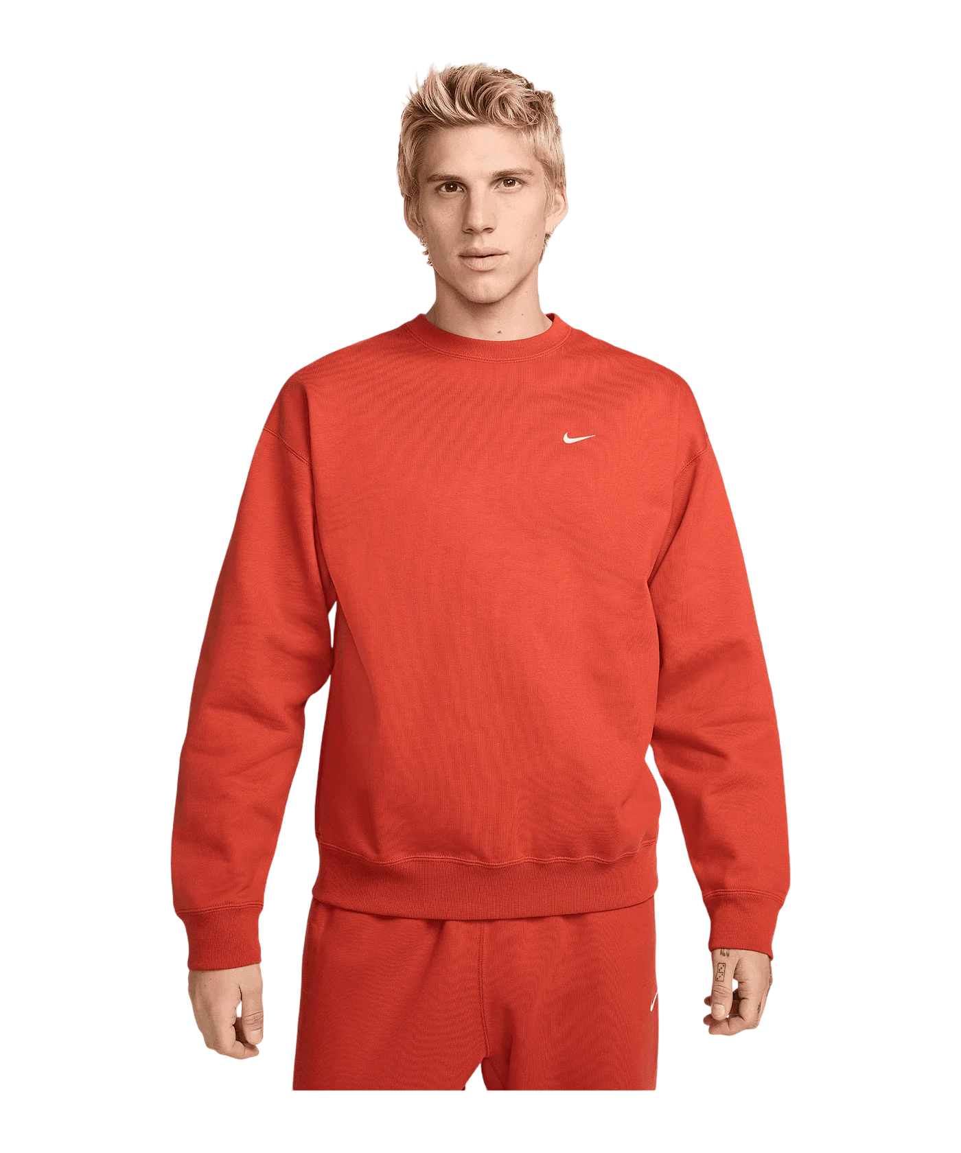 Nike Fleece Solo Swoosh Crew Sweatshirt Rot F626