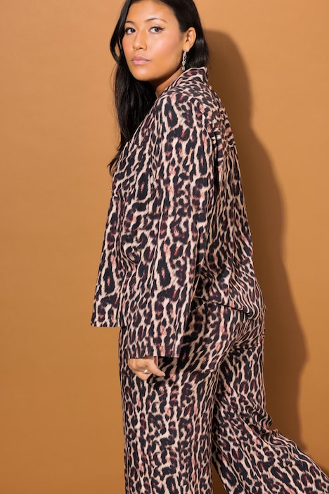 Schlafanzug, Zweiteiler, Leoprint, Boxy Shape, lange Hose