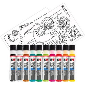 KiDS Window Color 'LAMA', set, 10 x 25 ml