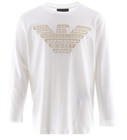 Emporio Armani Bluse - Weiß/Beige m. Logo