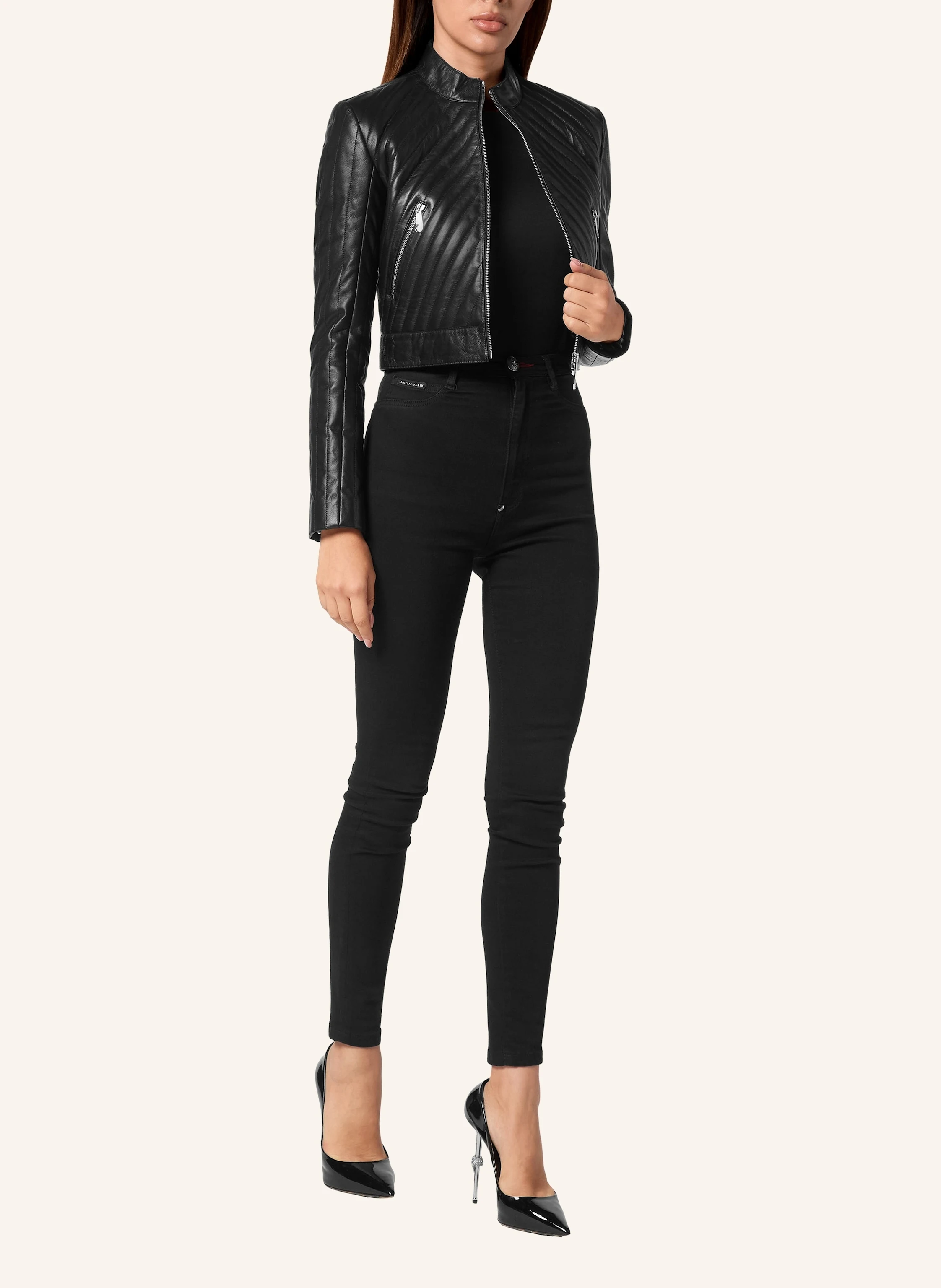 PHILIPP PLEIN PHILIPP PLEIN Leder Biker-Jacke FLAME