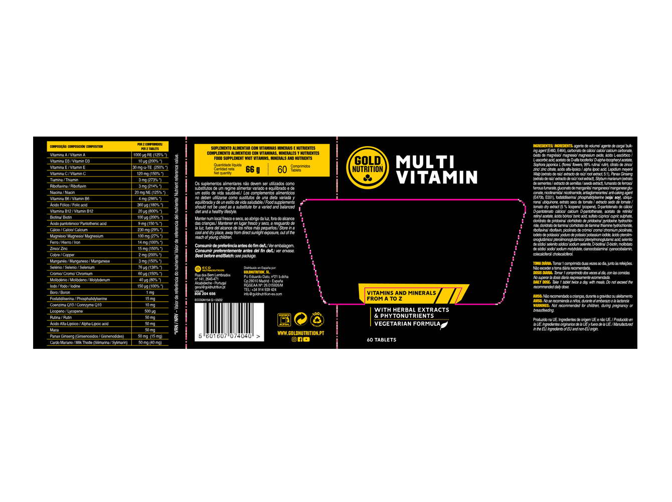 SUPLEMENTO GOLDNUTRITION MULTIVITAMIN 60 CAPS