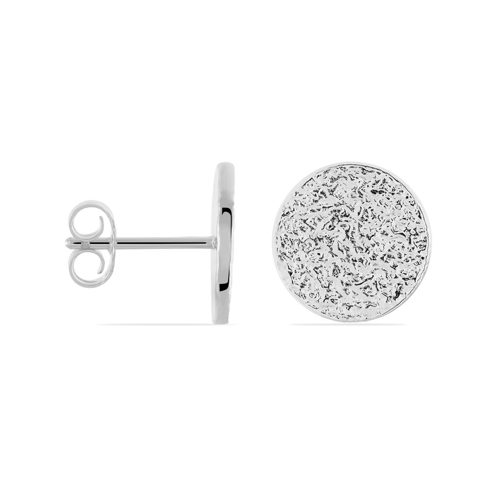 Boucles D'oreilles Puces Blanka Argent Blanc