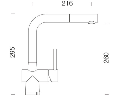 Keukenkraan met handdouche Schock Laios RVS afwerking 517125