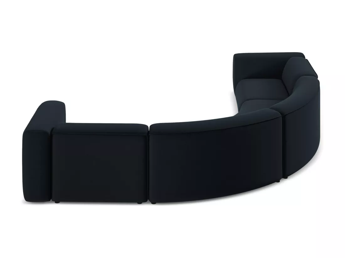 Canapé d'angle modulable en velours - bleu royal - EKAHI