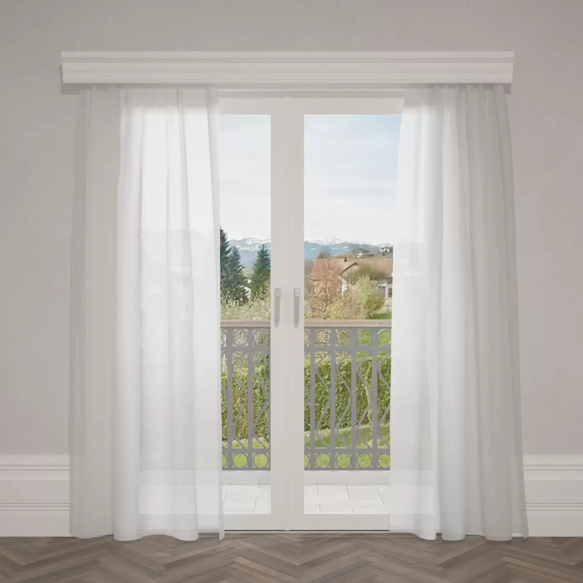 Tagvorhang Voile weiss