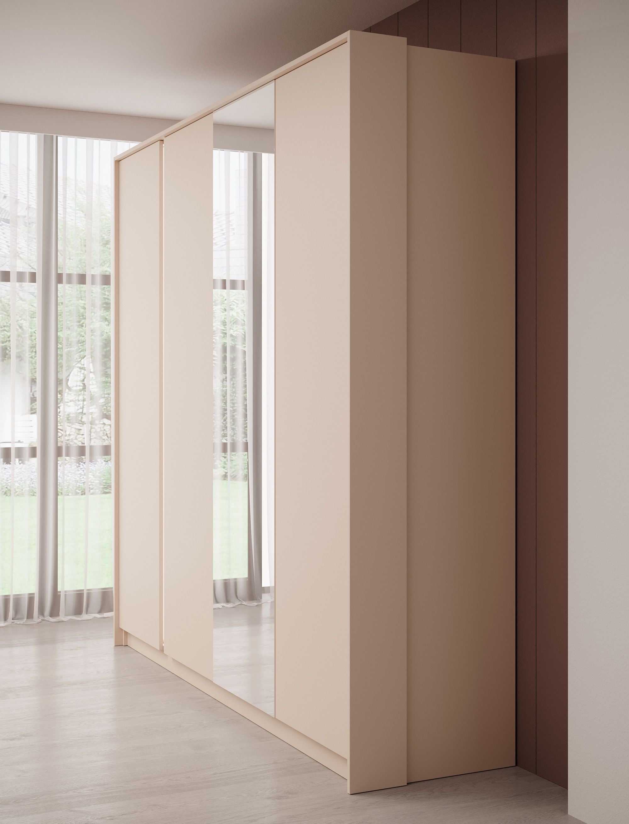 Desert - Kledingkast 4-deurs - Beige - 223x55x210 cm