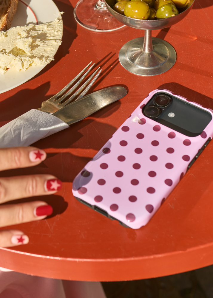 Polka telefoonhoes lichtroze