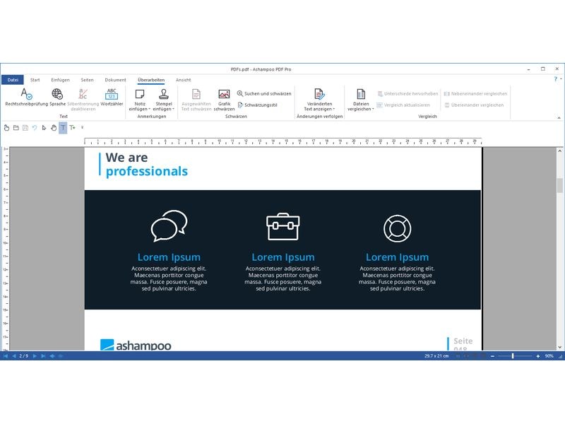 Ashampoo PDF Pro 4 ESD, Vollversion, 1 PC PDF zusammenfügen, in Word umwandeln und wie einen Text bearbeiten