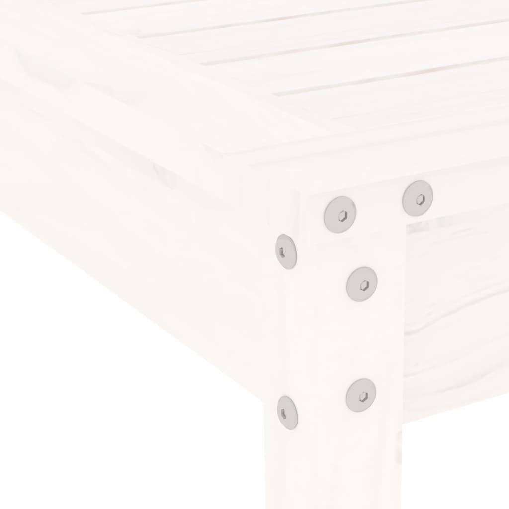 Ensemble à dîner de jardin 5 pcs blanc bois massif de pin