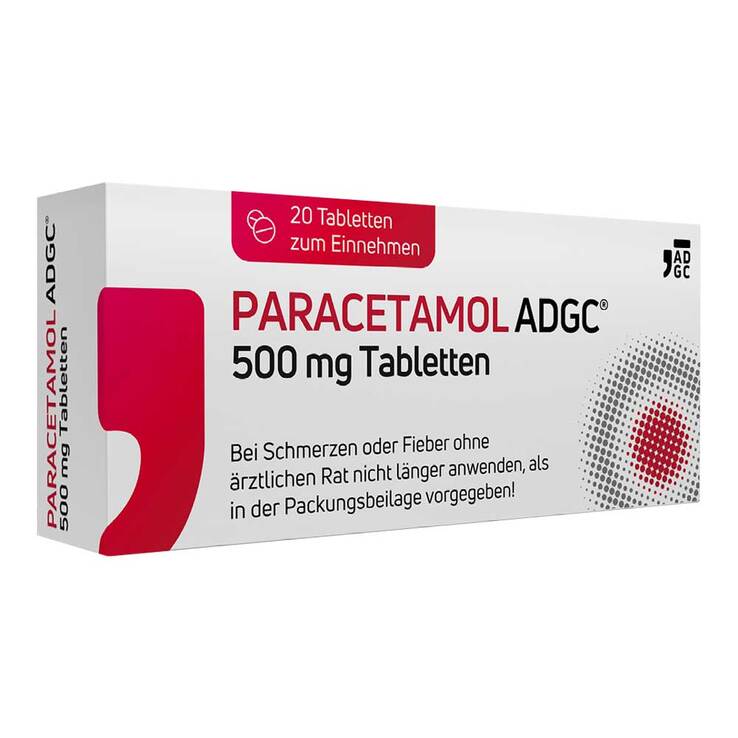 PARACETAMOL ADGC® 500 mg Tabletten, 20 St
