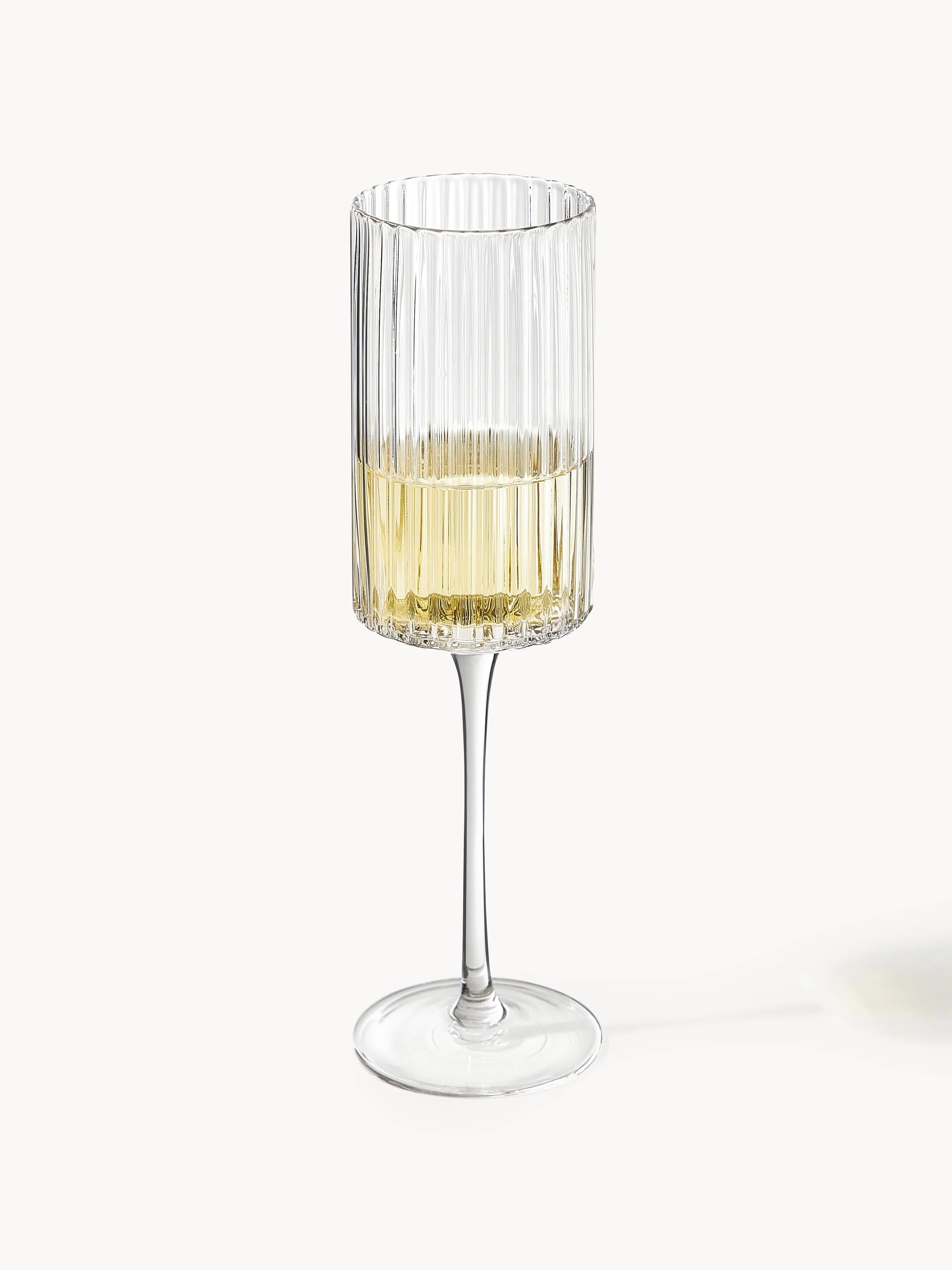 Mondgeblazen champagneglazen Aleo, 4-delig