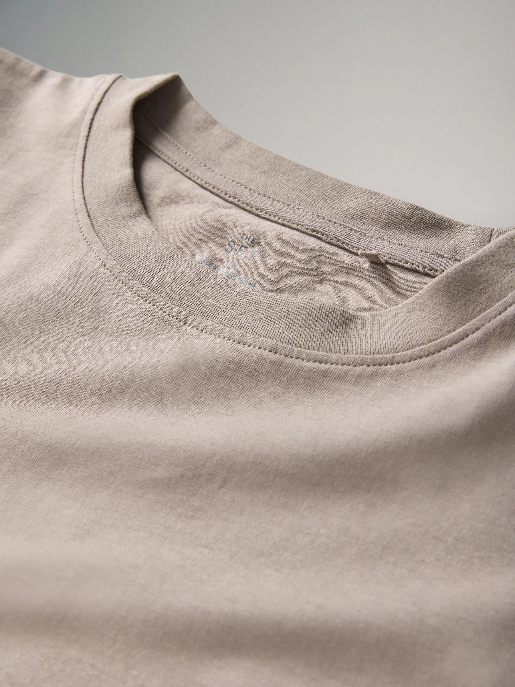 Zwart/Chocoladebruin/Taupebruin/Naturel/Wit - The Set verpakking van 5 relaxte T-shirts met lange mouwen