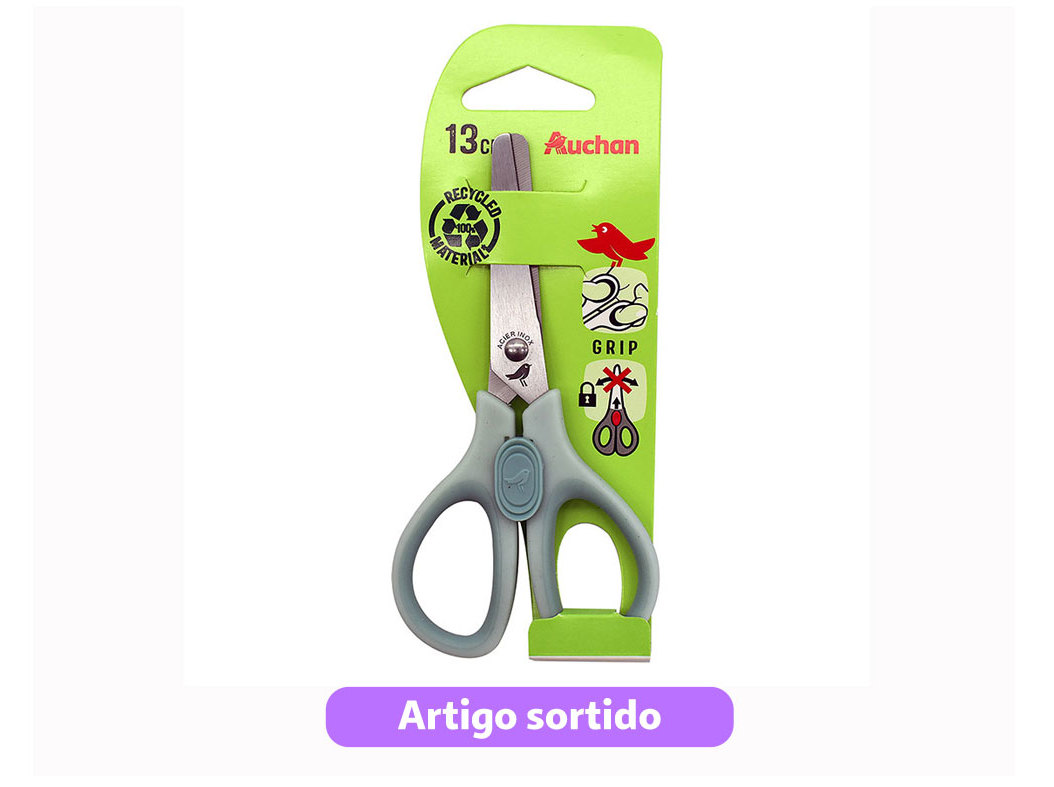 TESOURA AUCHAN 13CM CORES SORTIDAS
