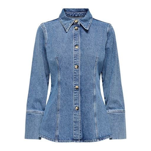ONLY Nara Fitted Denimskjorte, Medium Blue Denim, M