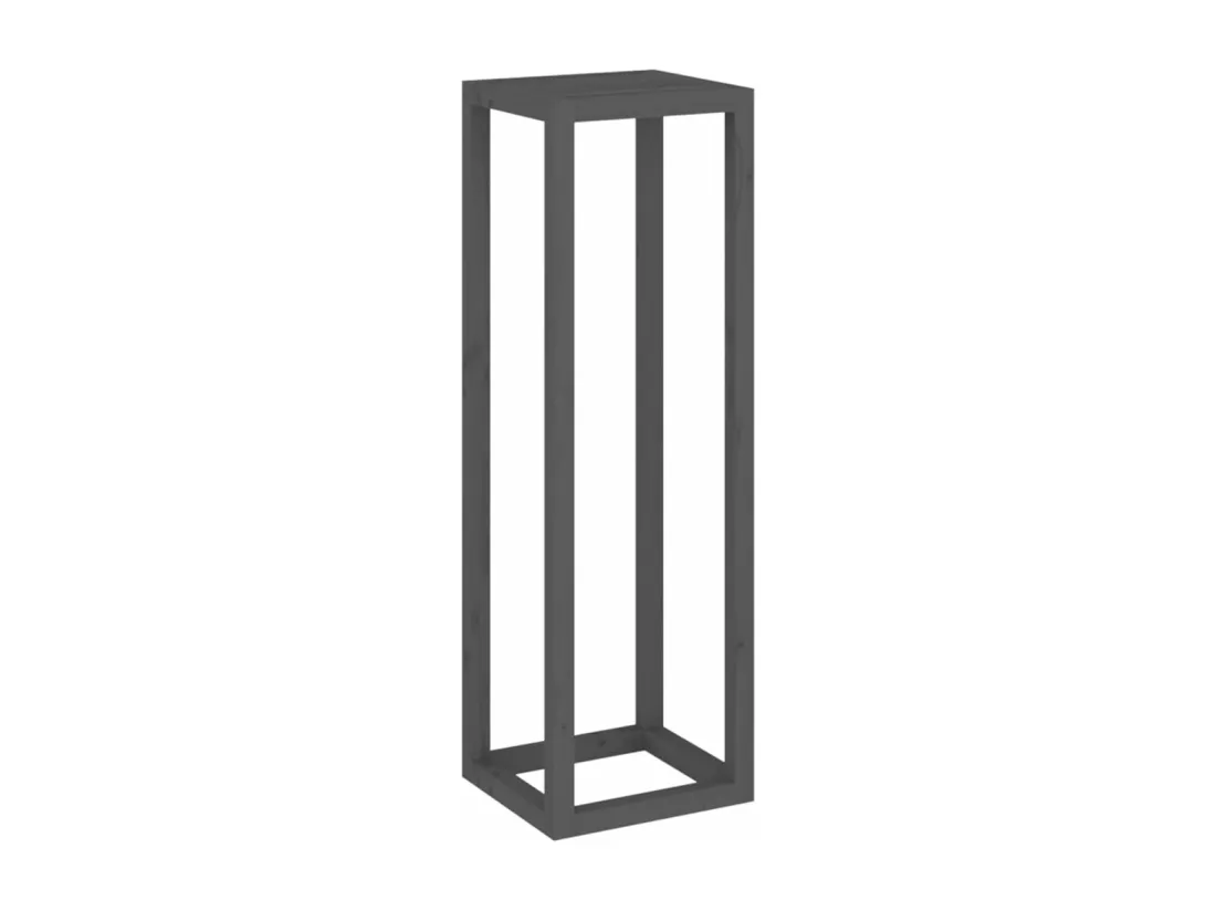 Ensemble de supports pour plantes 3 pcs Gris Bois de pin massif