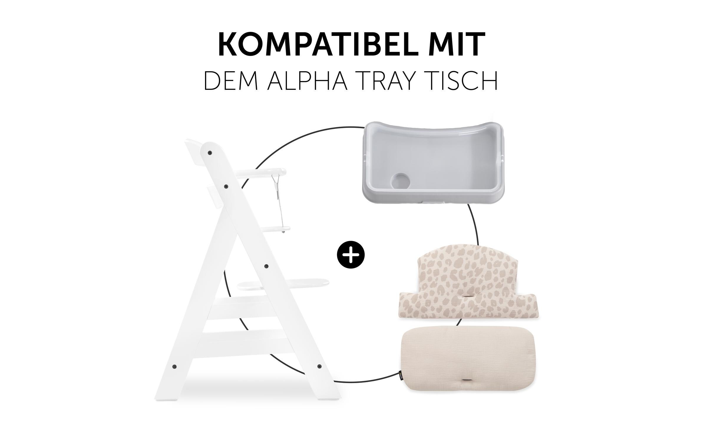 Sitzkissen Select Muslin Leo Natural zu Alpha+Hochwertige Hochstuhlauflage