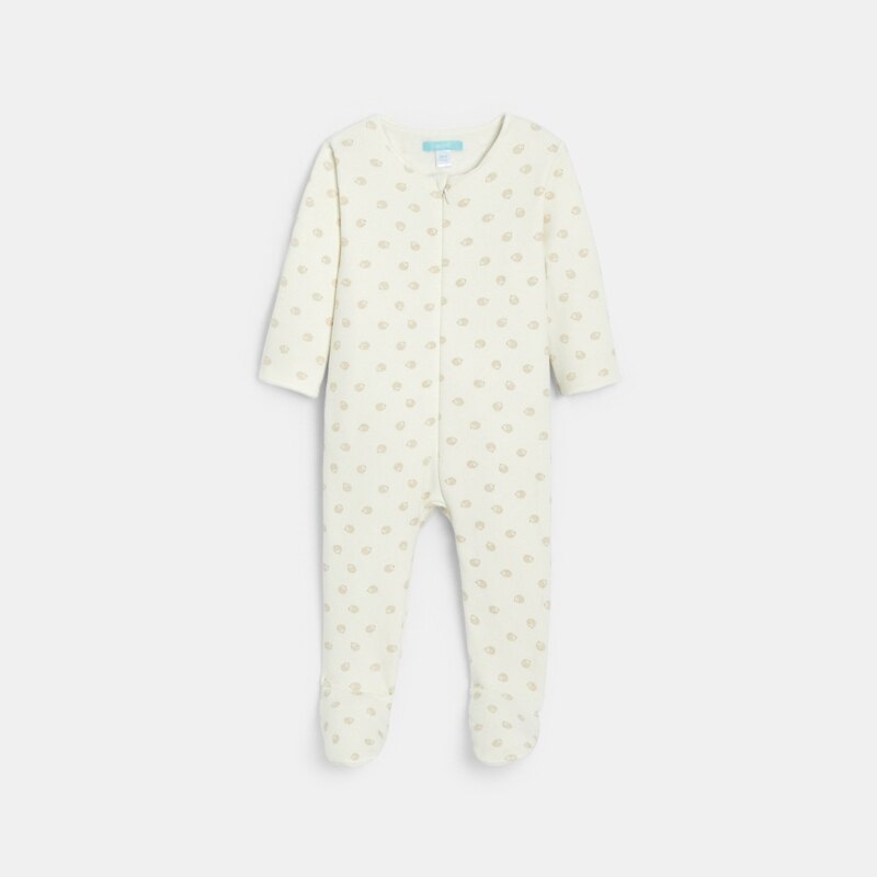 Surpyjama molleton hérisson blanc bébé mixte Blanc