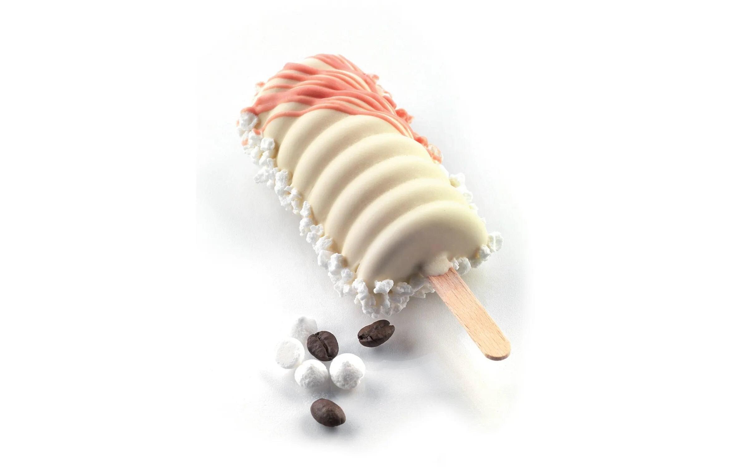 Glaceform Silikonform für Eis – Tango Weiss2 Formen a je 2 Mulden samt Holzstäbchen und Rezept