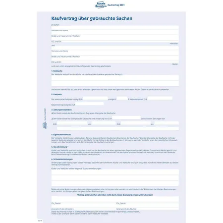 Avery Zweckform 2881 Kaufvertrag, A4, selbstdurchschreibend, 2-fach Satz