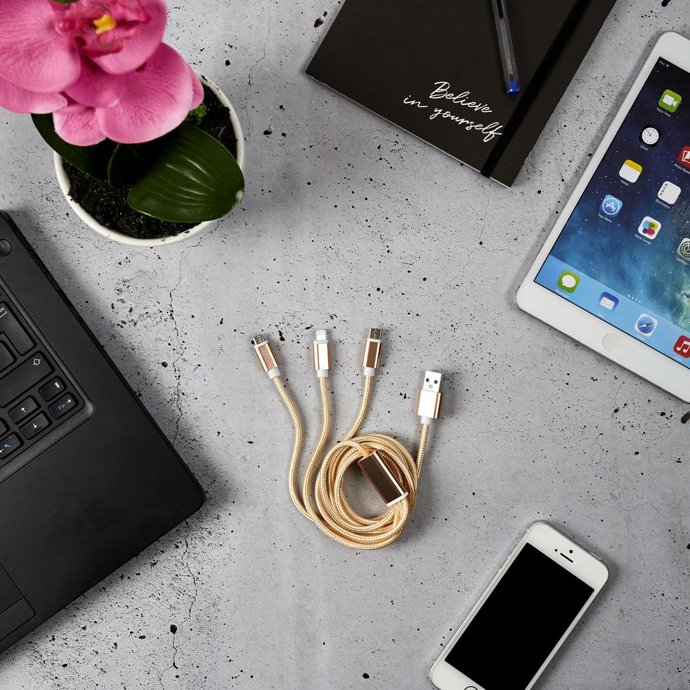 CABLE CHARGE TYPE C IPHONE MICRO USB 3EN1