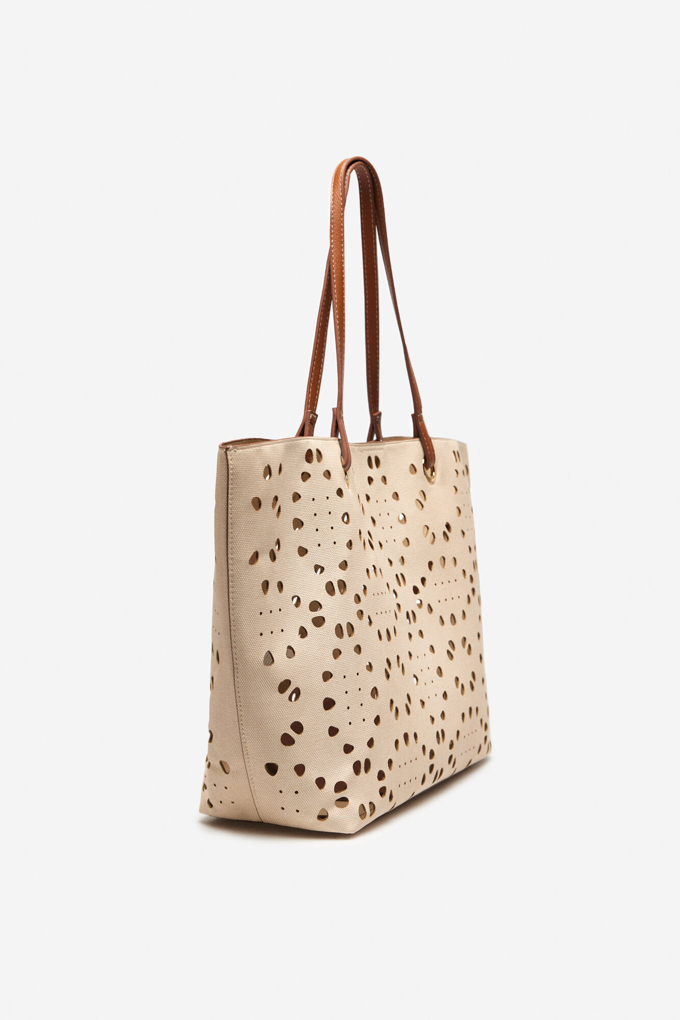 Sacola de compras perfurada - Marfim