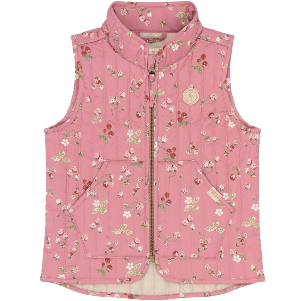 Køb Petit Piao Dusty Rose Strawberry AOP PPEver Thermo Waistcoat
