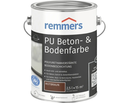 Remmers PU beton- en vloerverf, roodbruin, 2,5L