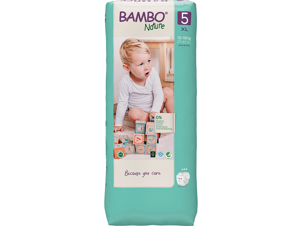 FRALDAS BAMBO NATURE 5-XL 12-18 KG 44UN DM