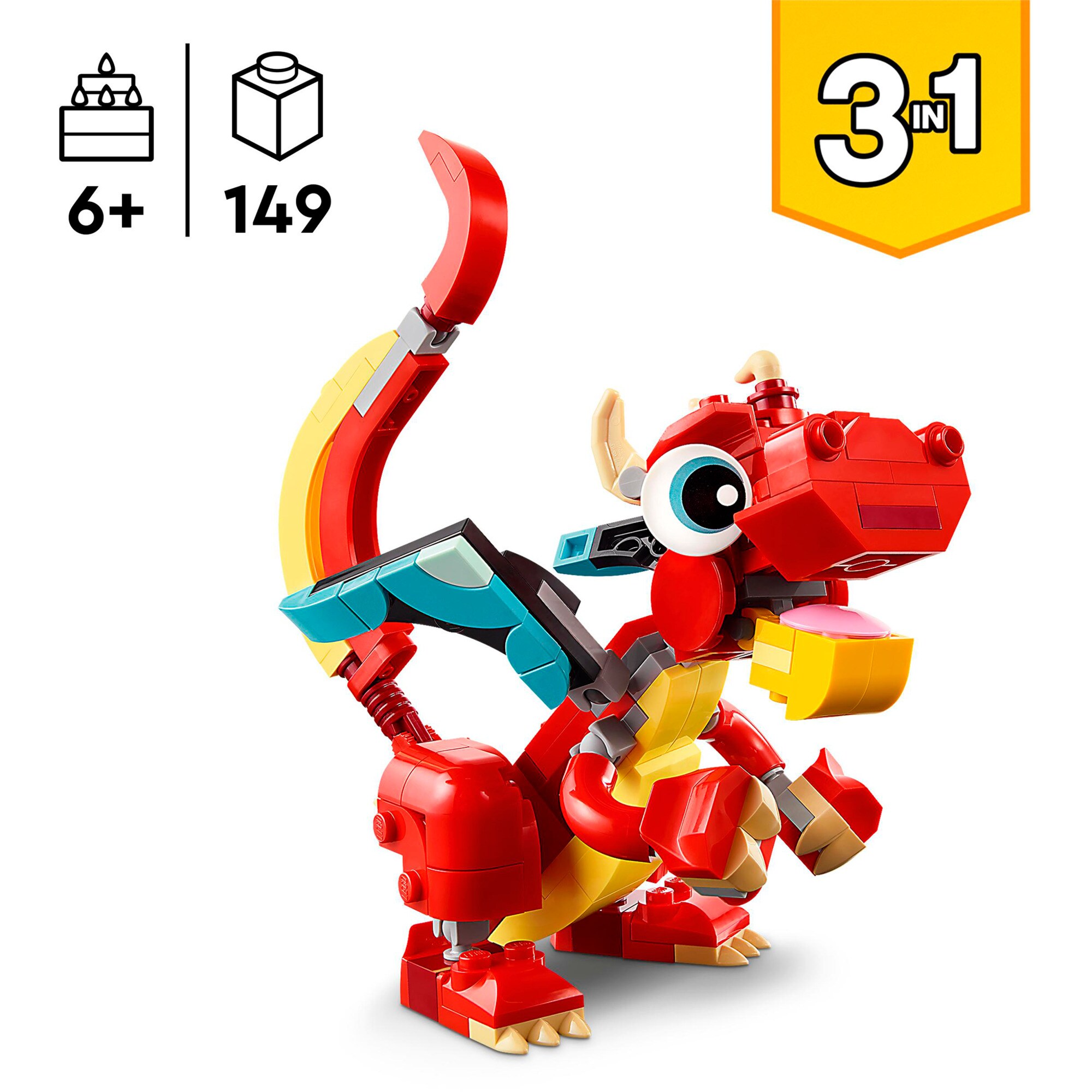 LEGO Konstruktionsspielzeug Creator 3-in-1 Roter Drache