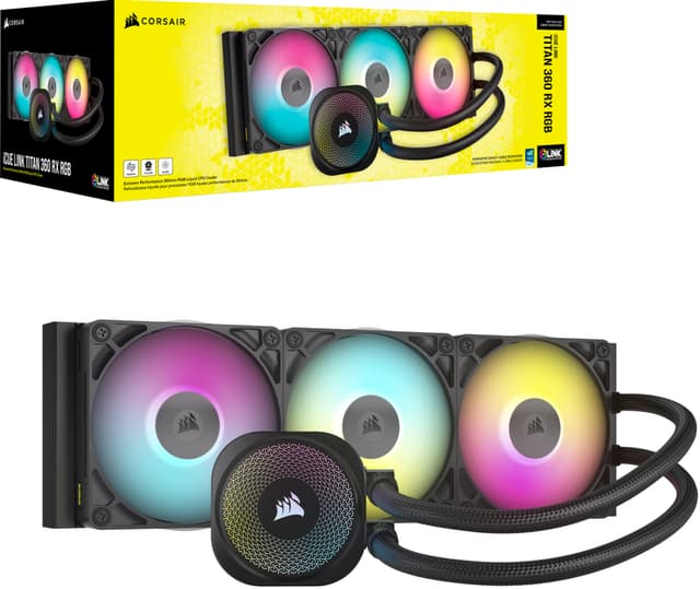 Corsair iCUE LINK TITAN 360mm RX RGB CPU-vandkøler (sort)