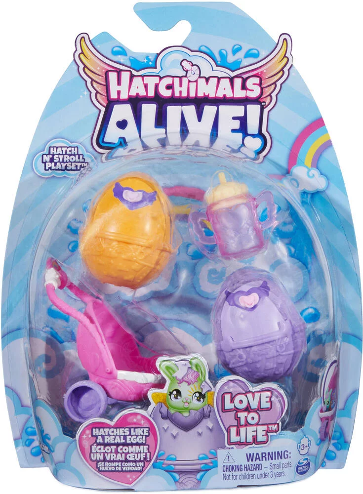HATCHIMALS - PACK DE 2 HATCHIMALS + POUSSETTE