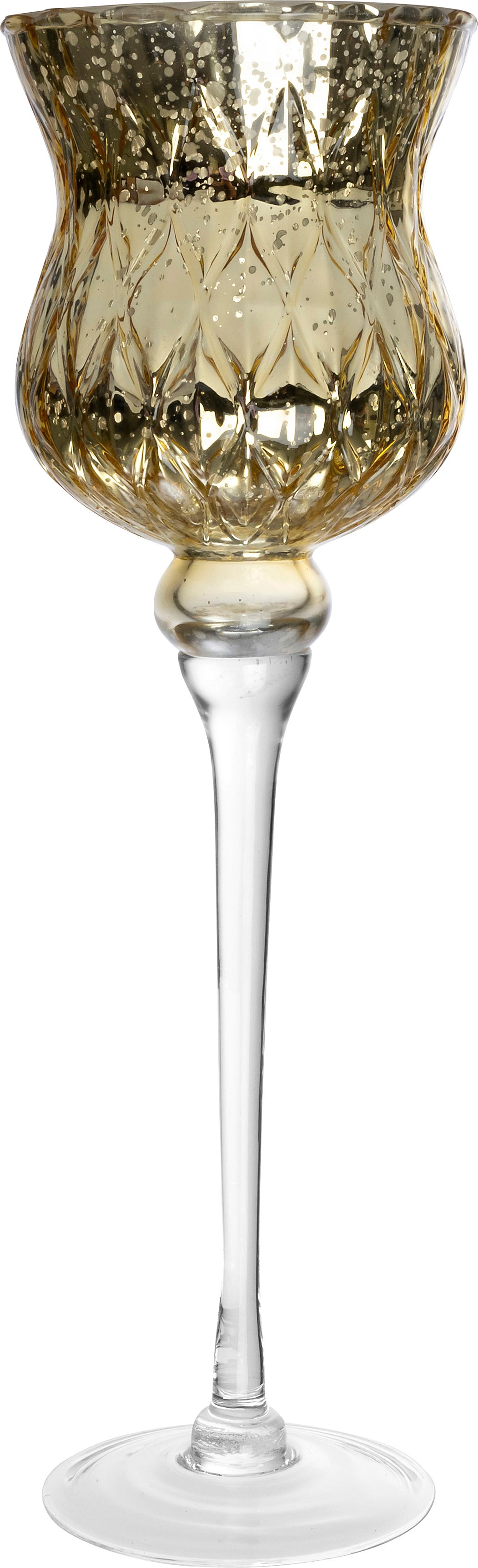 Intratuin waxinelichthouder Fleur goud D 12,5 H 40 cm