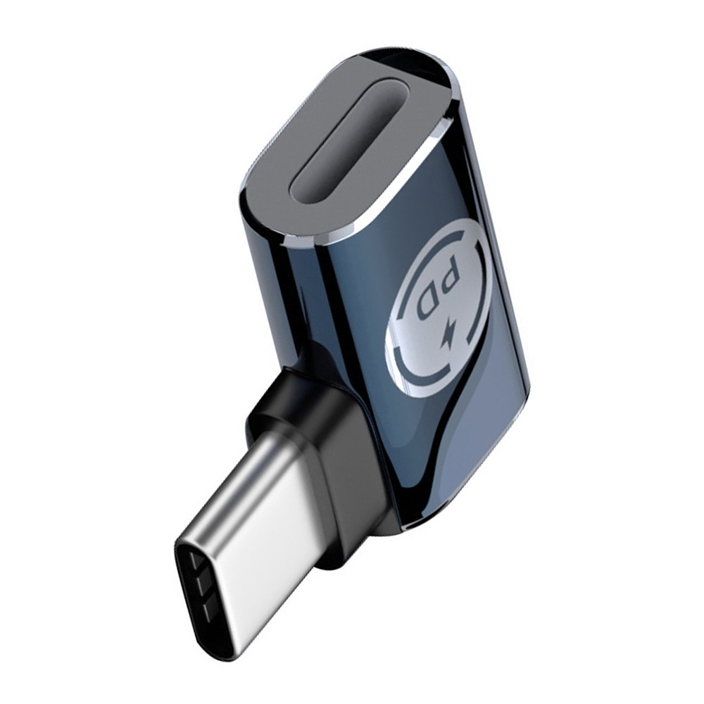 USB C PD auf Lightning Ladeadapter 90° Grad-Winkel für Handy / MacBook Pro / Laptop 480 Mbps - Schwarz