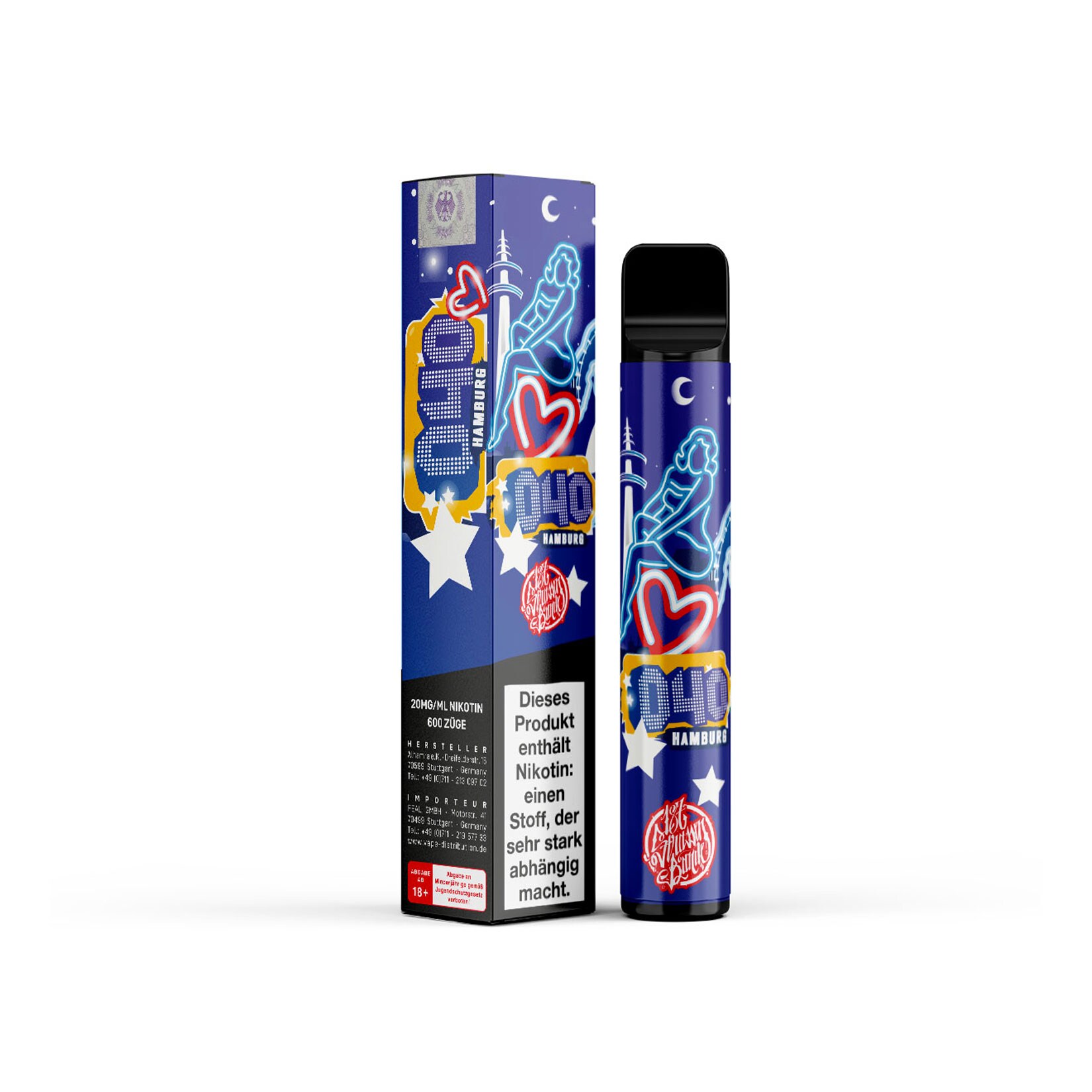 187 Strassenbande Einweg E-Zigarette 040 Hamburg, 2 ml, 2.0% Nikotin