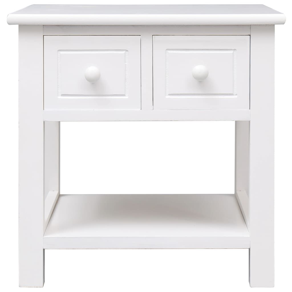 vidaXL Bijzettafel wit 40 x 40 x 40 cm paulowniahout