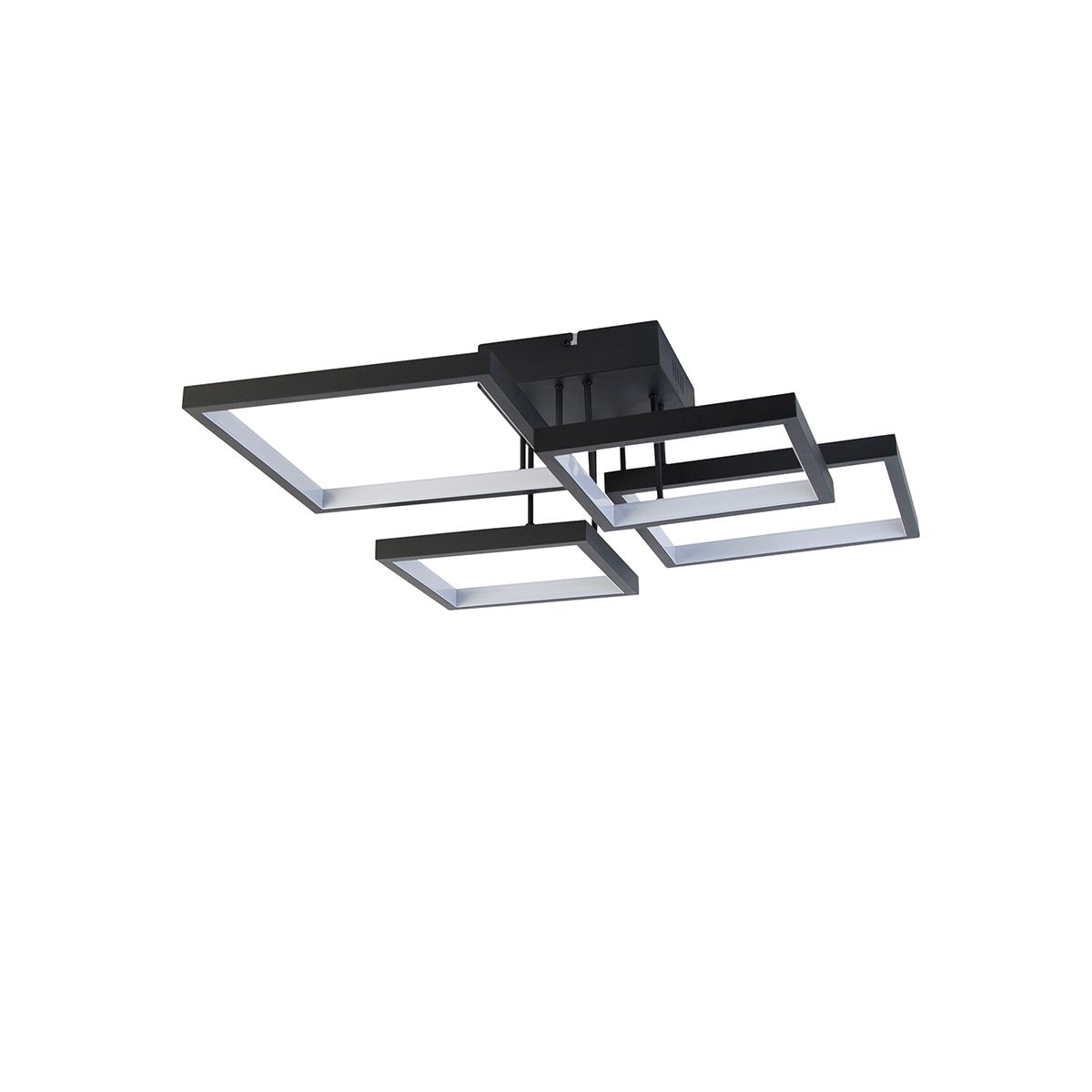 Plafondlamp zwart incl. LED 3 staps dimbaar 4-lichts - Lejo