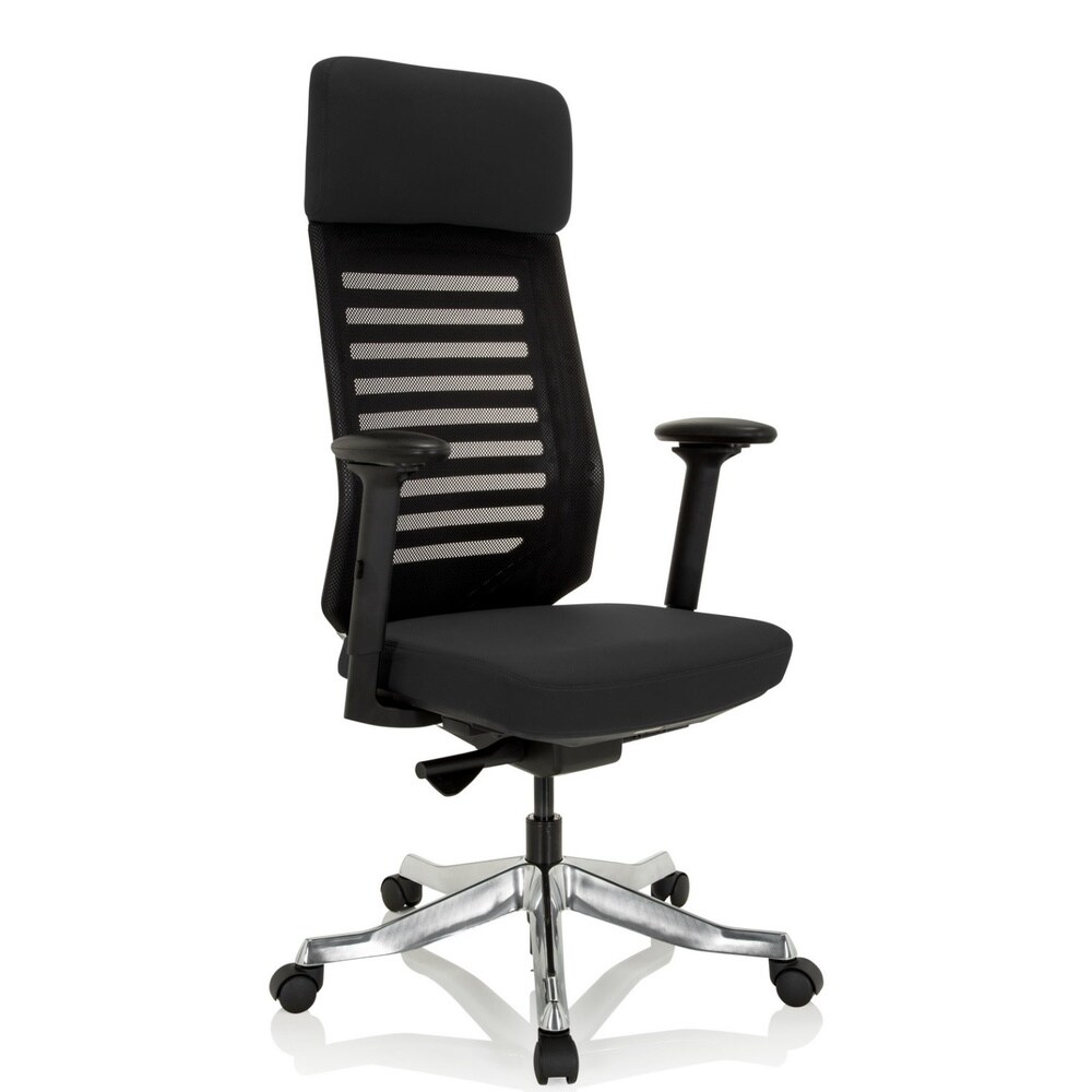 Profi Bürostuhl ASGON Stoff/Netzstoff mit Armlehnen hjh OFFICE