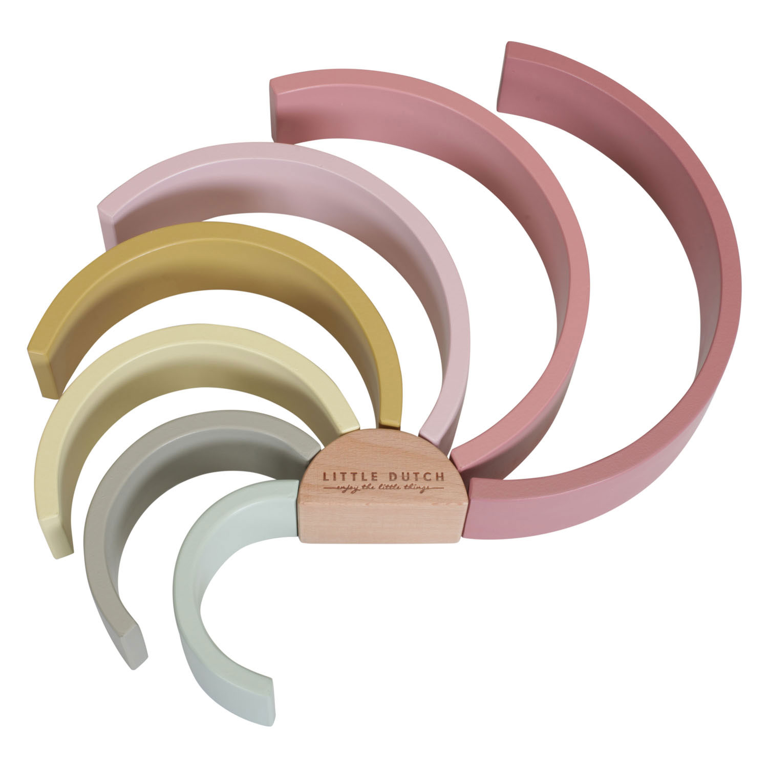 Little Dutch Houten Regenboog Blokken Roze
