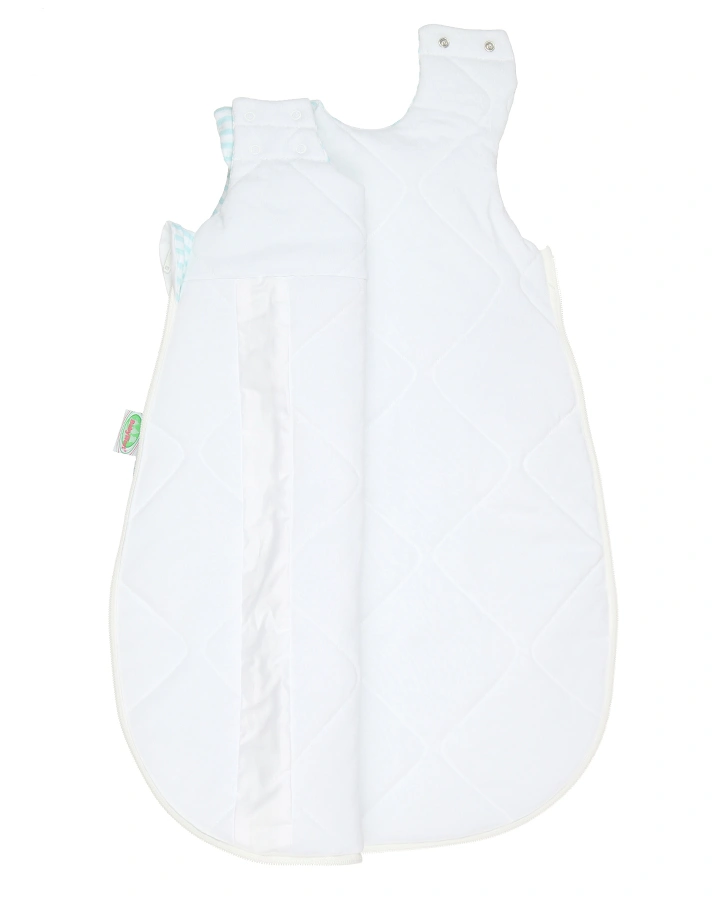 Jersey-Schlafsack BabyNest® PRIMAKLIMA STARS in weiß/mint