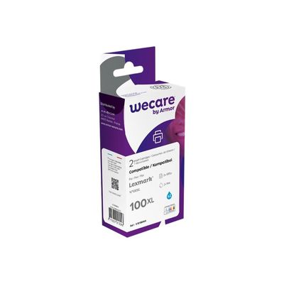 Cartouche compatible Lexmark 100XL - pack de 2 - cyan - Wecare