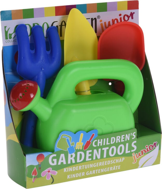 Tuingereedschap met gieter voor kinderen 4-delig