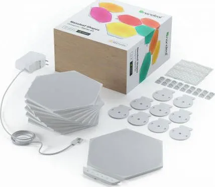 Nanoleaf Shapes Smarter Kit - Trådløst belysningssæt - LED x 9 - 2 W - klasse G - 16 millioner farver - 1200-6500 K - hexagon