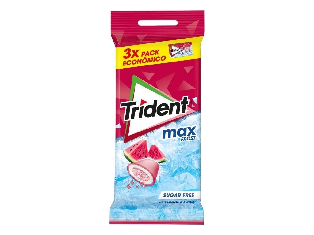 PASTILHAS TRIDENT ELÁSTICAS MAX WATERMELON FROST MAXI PACK 60G